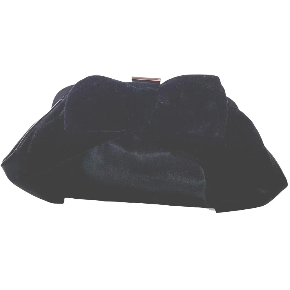 Banana Republic Unisex Black Velvet Bow Evening Silk Preowned‎ Excellent